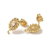 Rack Plating Brass Oval Stud Earrings Findings EJEW-H004-06G-2
