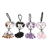 Wire Wrapped Chips Natural Gemstone Big Pendant Decorations HJEW-H057-01-1