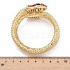 Snake Alloy Rhinestone Bangles for Women LS-BJEW-G085-01G-01-5