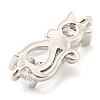 Brass Micro Pave Cubic Zirconia Kitten Links Connectors X1-ZIRC-G157-50P-2