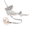 925 Sterling Silver with Shell Necklaces STER-Z009-14P-2