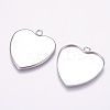 Tarnish Resistant 304 Stainless Steel Pendant Cabochon Settings STAS-E144-076B-1