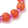 Halloween Pumpkin Resin & Glass Beaded Stretch Bracelets for Women Men BJEW-JB10850-3