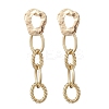 Brass Oval Dangle Stud Earrings EJEW-JE06686-1