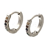 304 Stainless Steel Micro Pave Cubic Zirconia Huggie Hoop Earrings EJEW-C096-01I-P-2