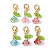 30Pcs 6 Styles Flower & Leaf Acrylic Pendant Decorations HJEW-JM01364-01-S-1-1