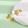 Brass Micro Pave Clear Cubic Zirconia Stud Earrings EJEW-D328-04G-04-3