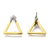 Ion Plating(IP) 304 Stainless Steel Hollow Triangle Stud Earrings EJEW-C118-05B-1