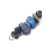 3Pcs Natural Amethyst & Lapis Lazuli & Red Jasper Chip Beaded Constellation Pendants PALLOY-JF03043-09-5