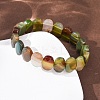 Dyed & Heated Natural Banded Agate Faceted Beaded Stretch Bracelets for Women BJEW-K251-07B-3