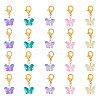   60Pcs Colorful Butterfly Glass Pendant Decorations HJEW-PH0001-65-1