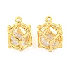 Brass Pave Cubic Zirconia Pendants KK-M286-13G-1