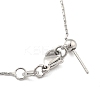 Adjustable Slider Brass Boston Link Chain Necklaces for Men Women NJEW-G160-12P-2
