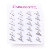 Tarnish Resistant 304 Stainless Steel Greek Alphabet Stud Earrings STAS-D007-07P-20-3