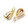Brass Micro Pave Colorful Cubic Zirconia Pendants KK-G420-26G-3