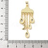 Brass Micro Pave Clear Cubic Zirconia with Natural Shell Pendants KK-L239-051G-02-3