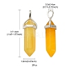 2Pcs Natural Agate Dyed Double Terminated Pointed Pendants G-YW0002-05D-5