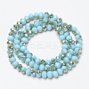 Electroplate Opaque Solid Color Glass Beads Strands EGLA-A034-P8mm-K12-2
