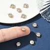 SHEGRACE Brass Pave Clear Cubic Zirconia Flat Round Connector Charms XGRQ3D332-501G-4