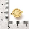 Brass Clear Cubic Zirconia Flat Round Links Connector Charms KK-K398-16G-3