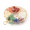 Natural Gmestone Copper Wire Big Pendants PALLOY-JF01434-02-3