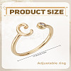 1Pc Brass Micro Pave Clear Cubic Zirconia Open Cuff Rings for Women RJEW-LP0002-37C-2