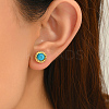 Stainless Steel Flat Round Stud Earrings DQ9727-1