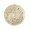 Golden Tone Crown Initial Wax Seal Brass Stamp Heads AJEW-A065-01M-1