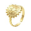 Real 18K Gold Plated 304 Stainless Steel Open Cuff Rings for Women RJEW-B061-01G-01-1