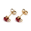 Ion Plating(IP) 304 Stainless Steel Cubic Zirconia Stud Earring Findings STAS-P373-06A-2