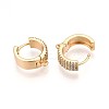Brass Micro Pave Cubic Zirconia Hoop Earring Finding KK-N261-50G-2