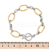 304 Stainless Steel Oval Link Bracelets for Men Women BJEW-Z108-03GP-3