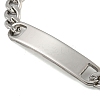 Non-Tarnish 304 Stainless Steel Curb Chain ID Bracelets for Women BJEW-U003-03P-2
