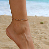 Brass Colorful Rhinestone Foot Chain Abjkets for Women's Banquet Beach Vacation HM6041-3