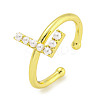 Rack Plating Brass Open Cuff Rings for Women RJEW-F162-01G-L-1