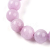 Natural Kunzite Round Beads Stretch Bracelets Women Men BJEW-T022-06A-3
