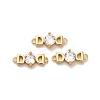Brass Pave Clear Cubic Zirconia Letter D Connector Charms KK-H515-09G-1