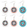 3Pairs 3 Colors Alloy Enamel Dangle Earring for Women EJEW-TA0001-42-1