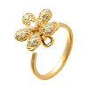 Flower Rotatable Finger Ring for Women RJEW-U035-01G-04-4