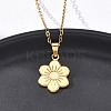 304 Stainless Steel Flower Pendant Necklaces NJEW-H059-30D-G-2