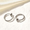 Tarnish Resistant 304 Stainless Steel Retractable Clip-on Hoop Earrings STAS-I097-078P-5