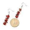 Natural Red Jasper Chip Beads Dangle Earrings EJEW-JE04649-04-3