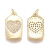 Brass Micro Pave Cubic Zirconia Pendants X-ZIRC-G168-43G-2