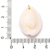 Printed Natural Cowrie Shell Pendants STAS-Z168-03G-05-3