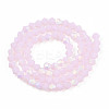 Imitation Jade Bicone Frosted Glass Bead Strands GLAA-F029-JM4mm-A02-2