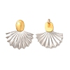 304 Stainless Steel Two Tone Stud Earrings EJEW-F355-04GP-05-2