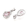 Brass Micro Pave Cubic Zirconia Pendants KK-N264-05P-2