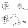 2Pcs Brass Knot Shape Tie Tack Clutch FIND-FG0001-68P-2
