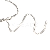 Brass with Crystal Rhinestone Pendants Necklace NJEW-B081-01-3