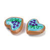 Handmade Heart Lampwork Beads Strands LAMP-P069-04A-03-4
